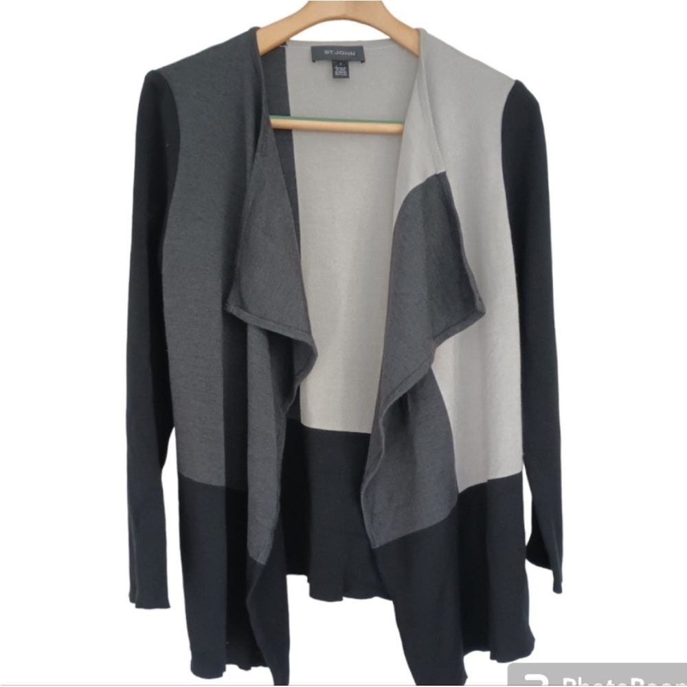 St. John Color block Milano knit cardigan